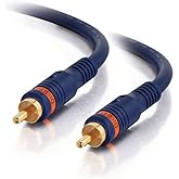 C2G Cable Legrand Velocity S/PDIF, cable coaxial de audio digital azul, cable de audio digital de 1.5 pies para usar como cab