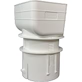 White, 3x4x4 Patented Adjustable Downspout to Round Drain Pipe Adapter