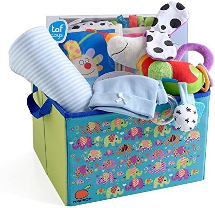 Baby Shower Boy Present Box Pram Book Dog Rattle Blanket Cotton Cap Gift