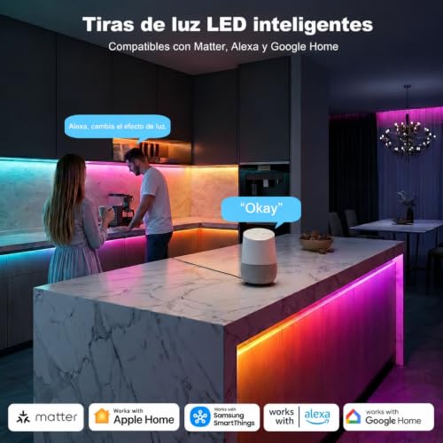 Yeelight 5M RGB+IC Smart LED Strip Compatible with Matter, Alexa, Google Home and Apple HomeKit, Strip Lights with App Control (E1 Hub Required), DIY Segments and Music Sync, for Living Room