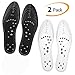 2 Pairs Massaging Insoles, Acupressure Magnetic Massage Insoles |Oumers Foot Massager Shoe-pad Foot Therapy Reflexology Pain Relief Shoe Insoles |Unisex Washable and Cutable, Black &White