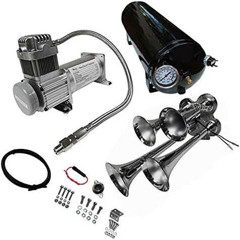 Amazon Com Viking Horns Universal Fit Loud 149 Db Train Air Horn Kit 1 5 Gallon Tank 150 Psi Heavy Duty Compressor V101c 3 4008 Automotive