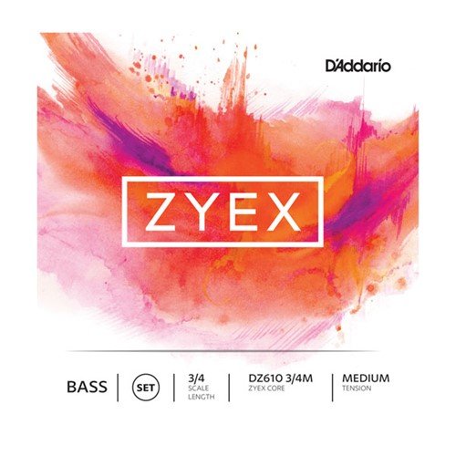 D'Addario Zyex Bass String Set, 3/4 Scale, Medium Tension