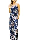 Floral Printed Jumpsuit Women Halter Sleeveless Wide Long Pants Jumpsuit Rompers