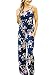 AMiERY Floral Printed Jumpsuit Women Halter Sleeveless Stretch Wide Long Pants Casual Jumpsuit Rompers