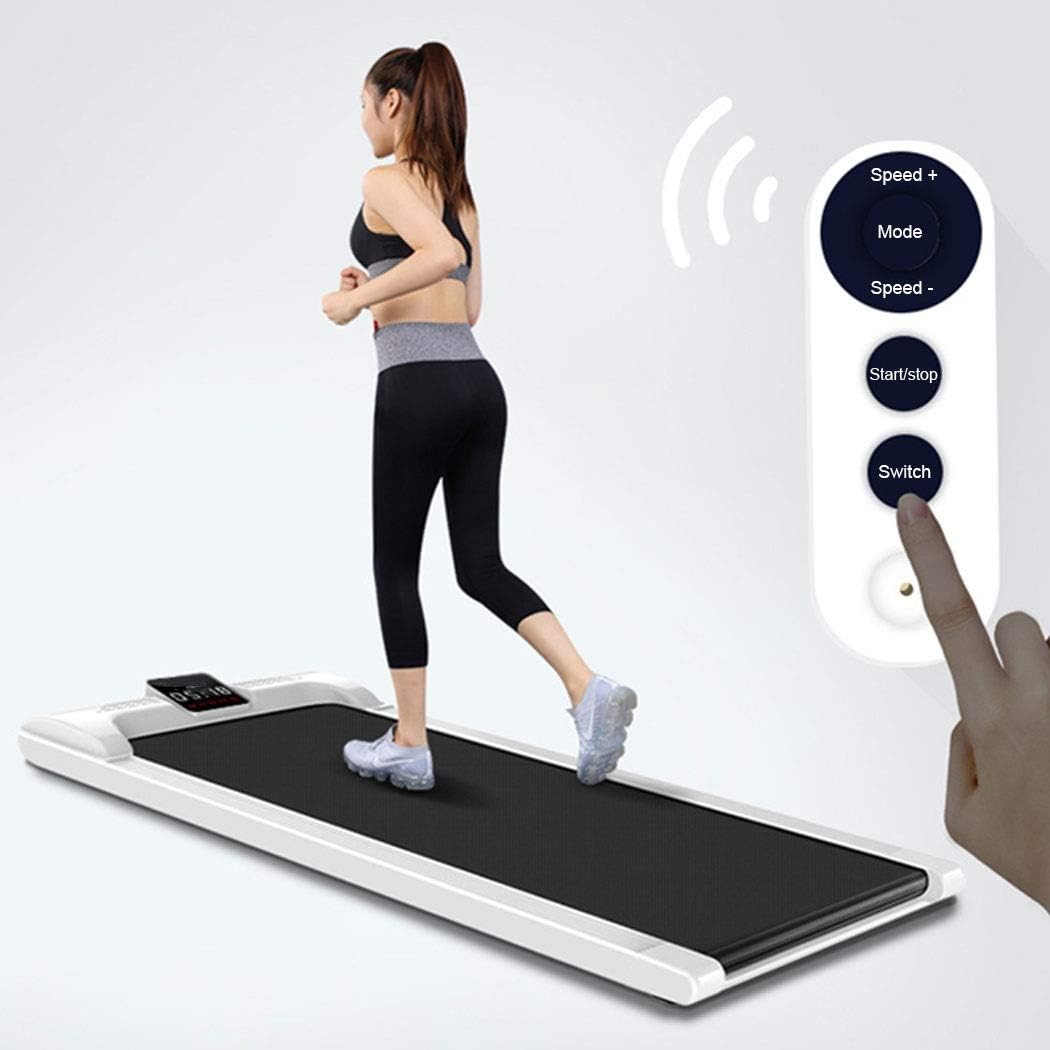 EKN Flat Running Machine Electric Treadmill Wireless Remote Control 19'' Wide Tread Belt W/Incline LED Display No Need Assembly with 6 Preset Programs Perfect for Home Use