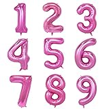 40 Inch Pink Digital Helium Foil Birthday Party Balloons Number 2