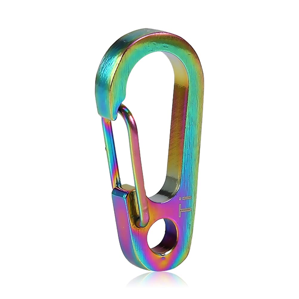VGEBY1 Mini Carabiner, Titanium Alloy Tiny Carabiner Key Chain Climbing Clips Snap for Camping Hiking Fishing Travel Outdoor(Colorful Titantium)