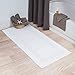 Lavish Home Reversible Long Bath Mat - 60x24-Inch Plush Cotton Bathroom Runner - Machine Washable Bath Mats for Bathroom, Kitchen, or Laundry Room (White)