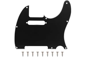 SAPHUE TL Pickguard 3Ply Single Coil Pickup Hole 8 Screws Hole Scrate Plate for TL Style Electric Guitars (3Ply Black)