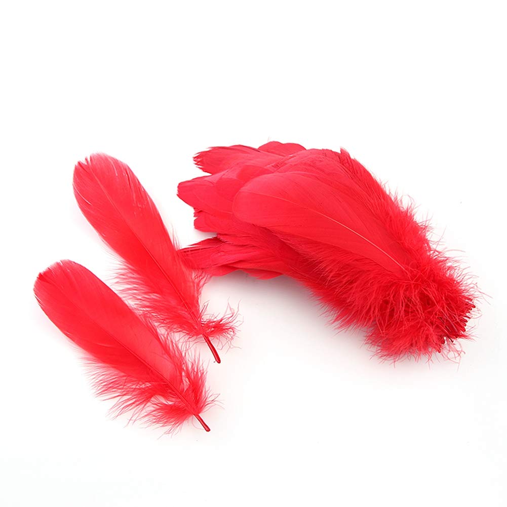 Sowder Natural Goose Feathers Clothing Accessories Pack of 100(red)