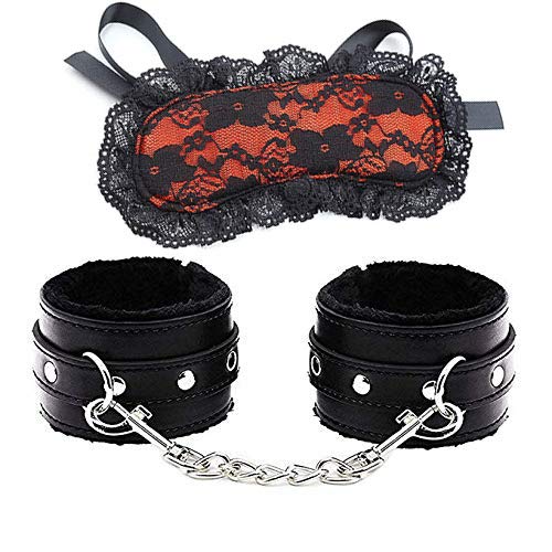 JUDRR Soft Padded Leather Handcuffs Adjustable Wrist Cuffs Stage Props ï¼ˆZZZZ-11ï¼‰ (Style 2, Ankle)