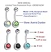 Ghome 15 Piece a Set Belly Button Ring, Body Jewelry Navel Piercing Made of Titanium Surgical Steel, Mix Colors Cute Cool Sexy Design Diamond Ball (A:15 PCS)
