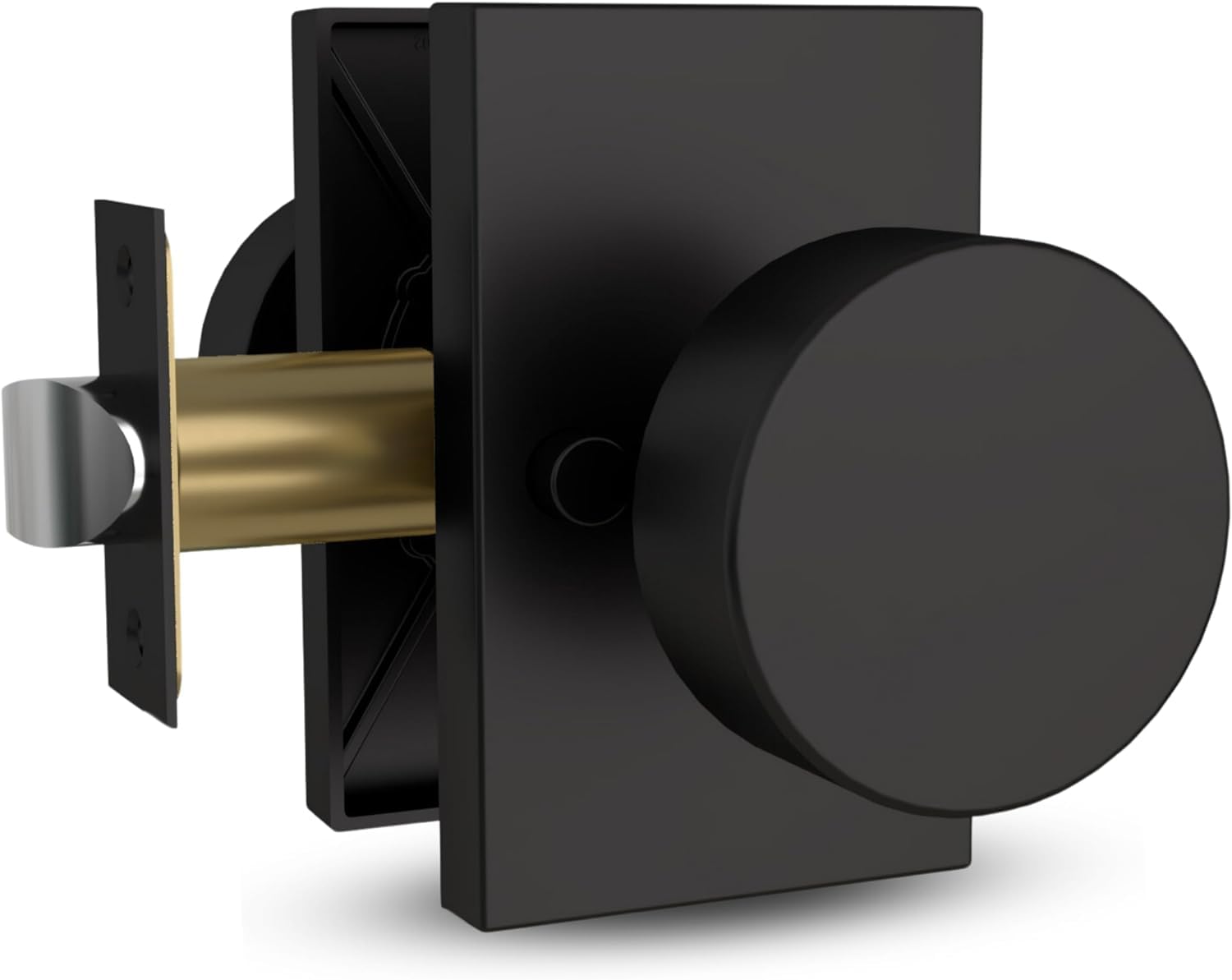 Photo 1 of Mega Handles Laura Privacy Door Knobs - 1 Pack Reversible Interior Matte Black Door Knob, Heavy Duty Bed and Bath Door Knobs with Privacy Lock, Fits All Standard Door Sizes - Matte Black