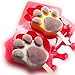 Mirenlife 2 Cavities Silicone Cute Ice Pop Mold with Lid, Ice Cream Bar Mold Popsicle Mold DIY Ice Cream Maker with 20 Wooden Sticks (Paw)