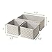 mDesign Soft Fabric Dresser Drawer and Closet Storage Organizer for Kids/Toddler Room, Nursery, Playroom, Bedroom - Chevron Zig-Zag Print - Organizing Bins in 2 Sizes - Set of 6 - Taupe/Natural