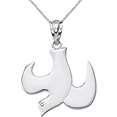 Claddagh Gold 925 Sterling Silver Descending Holy Spirit Dove Pendant Necklace
