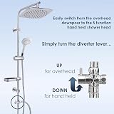 AQUALONA Aquacapri Shower Column Chrome 92x15x16 cm Rainfall Shower Head view 5