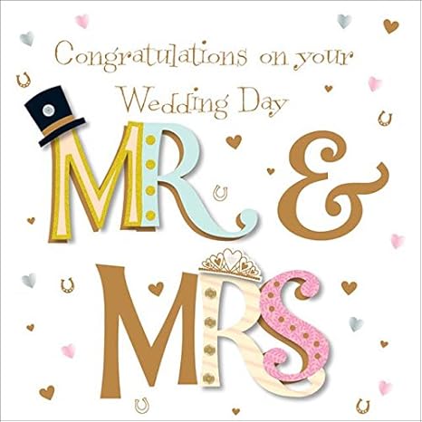 Biglietto D Auguri Ld2130 Congratulazioni Di Matrimonio Mr Mrs Rifinito A Mano Con Paillettes Lamina D Oro E Biglietti Di Auguri Con Amazon It Cancelleria E Prodotti Per Ufficio