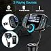 Bluetooth FM Transmitter with QC 3.0, LUMAND Wireless in-Car Radio Adapter Hands Free Car Kit with 1.7 Inch Display and Dual USB Car Charger AUX Output TF Card Slot
