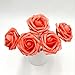 50 pcs Artificial Flowers Foam Roses Various Colors For Bridal Bouquet Bouquets Wedding Centerpieces Kissing Balls (Coral)