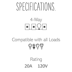 Legrand adorne 20A 4-Way Paddle Switch in Gloss