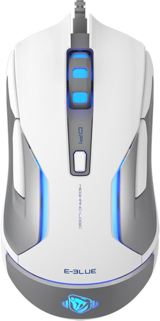 Coloured LED Backlight Professional 5000DPI 6 Buttons Optical Cable Touch of Game white white