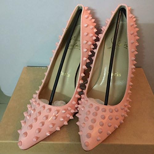 Amazon Christian Louboutin スタッズ ピンヒール クリスチャンルブタン クラシック ポインテッドトゥ パンプス オシャレ ハイヒール ピンク Christian Louboutin パンプス