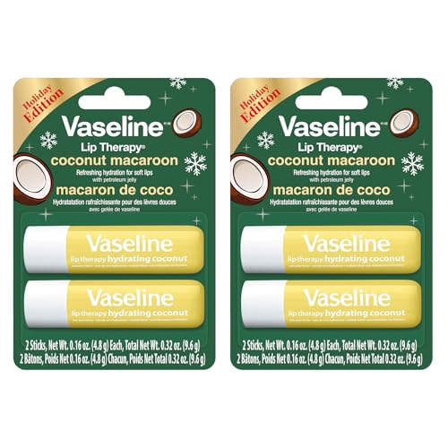 Vaseline Lip Therapy Holiday Edition Coconut Macaroon, Refreshing Hydration wit…