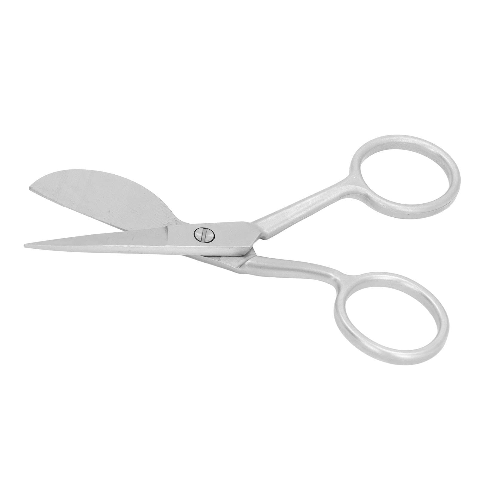Duckbill Napping Shears Mini Portable Stainless Steel Carpet Trimmer Tufting Applique Scissors in Silver