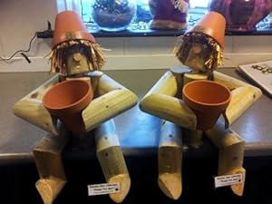 Bill and Ben Wooden Garden Gnome / Ornament pair - Garden Gift or also