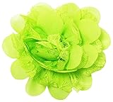 Wholesale Princess Chiffon Fabric and Lace Flower Hair Clip-Lime
