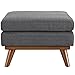 Modway Engage Mid-Century Modern Upholstered Fabric Ottoman in Gray