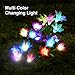 Tvird Outdoor Solar Garden Stake Lights,Solar Garden Lily Lights,2 Sets Solar Flowers with 8 Flowers,Multi-Colors Changing LED Decorative Lights Suit for Garden,Patio, Backyard(Purple and Blue)