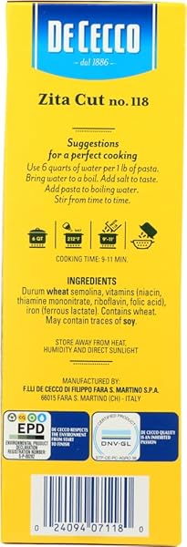 DE CECCO PASTA ZITA CUT, 16 OZ