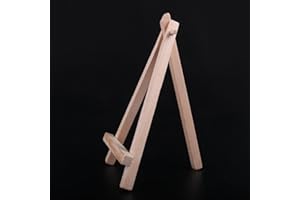 Mini Wooden Easel Display Stand 11x19cm, Small Tabletop Art Holder for Photos, Canvas, Signs, Menu Cards, Craft Projects, Des