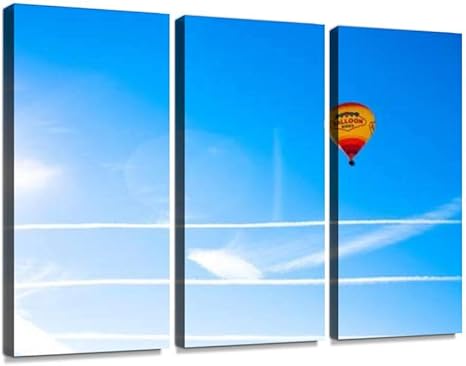 Amazon Co Jp 外国 アメリカ 気球 飛行機雲 アルファベット 英語 青空 晴れ 高い 風景 天気 綺麗 白 青 自然 広い 無人 雲 乗り物ポスター パネル 現代壁の絵 壁掛け 部屋飾り 背景絵画 壁アート 完成品 3枚セット すぐ飾る ホーム キッチン