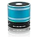 Turcom TS-451 Mini Blue Wireless Bluetooth Speaker 360 Degree Sound Enhanced Bass Hands Free 5 Hour Playtime Audio Player, LED Light Strip, and Radio