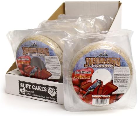 Heath Outdoor Products DD-42 18-Ounce Cranberry Suet Wreath Cake, Case Of 6