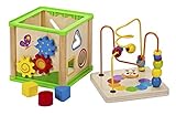 Bead Maze Activity Center For Kids - 5 In 1 Activity Cube Wooden Toy Abacus Learning Toys