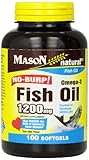 Mason Vitamins Fish Oil 1200mg Omega-3 No-burp Softgels Purified To Eliminate Mercury, 100-Count