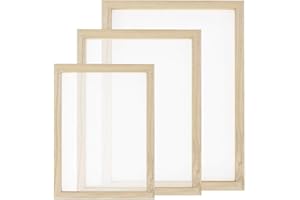 Worown 3 Set Wooden Paper Making Frames, Mould & Deckle, Papermaking Screens for DIY Paper Craft and Dried Flower Handcraft (14" x 10", 12.5“ x 8”，10.2“ x 6.3”