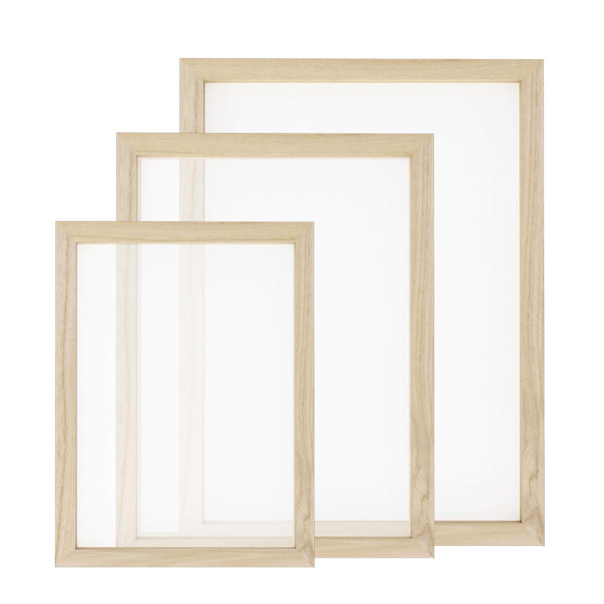 Worown 3 Size Wooden Paper Making Frame, Paper Maker, Papermaking Screen for DIY Crafts