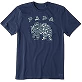 Life is Good. Mens Crusher Tee Primal Bear, Darkest Blue