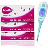 Digital Basal Thermometer with Backlight for Ovulation Tracking BBT (1/100th Accuracy) Bundled with 3 Pregnancy Tests by Wondfo for Natural Family Planning (NFP)