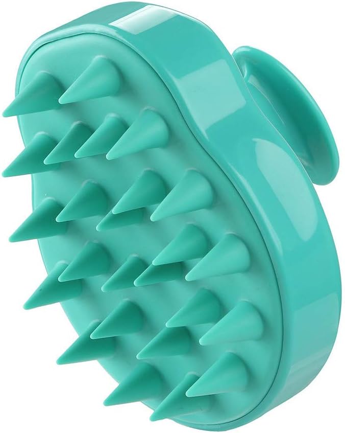 Massage Brush, Helps to Promote Blood Circulation, For Both Hair Washing Scalp Massage and Body Shower Massage (Green)