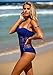 LookbookStore Women's Black Crochet Lace Trim Halter/Strappy Adjustable Swimsuit