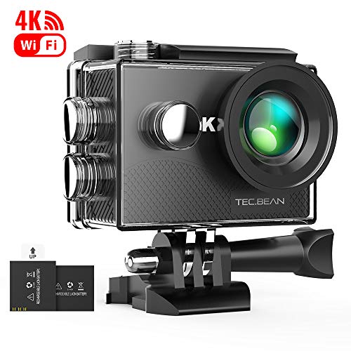 TEC.BEAN Action Camera 4K 16MP WiFi Underwater Camera AntiShake 170° Wide Angle Waterproof