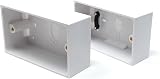 DRUT 2x Dual 2 Gang Surface Mount Back Box Pattress 47mm Deep Earth Terminals view 1