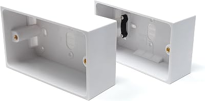 DRUT 2x Dual 2 Gang Surface Mount Back Box Pattress 47mm Deep Earth Terminals